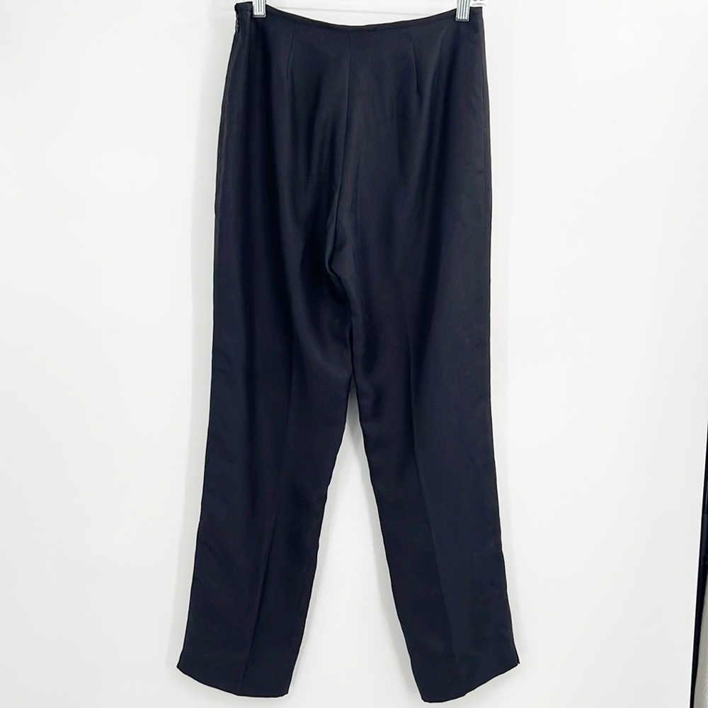 J. McLaughlin Women’s 100% Silk Pants Black Straight Leg Trouser size 8 - Picture 8 of 10